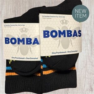 Bombas Women’s / Men’s Black and Blue Crew Socks 2 Pair